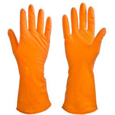 Перчатки резиновые оранж. 447-032/033/447-041