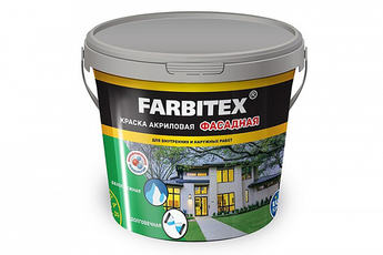 Водоэмульсионная краска фасадная  3кг акриловая Farbitex