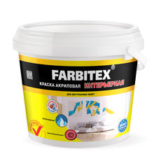 Краска акриловая интерьерная для стен  FARBITEX 3 кг